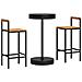 Set Bar Giardino 3 pz Nero Polyrattan e Legno Massello Acacia - Foto miniatura 3