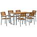 Set da Pranzo per Giardino 7 pcs Grigio e marrone - Foto miniatura 1