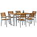 Set da Pranzo per Giardino 7 pcs Grigio e marrone - Foto miniatura 3