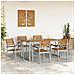 Set da Pranzo per Giardino 7 pcs Grigio e marrone - Foto miniatura 4
