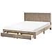 Letto Con Cassetti Contenitori Velluto Lonzac 160 X 200 Cm Tortora - Foto miniatura 2