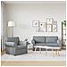 Divano 2 pcs Grigio chiaro 175 x 82 x 80 cm Tessuto - Foto miniatura 3