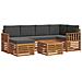 Set divani 7 pcs Naturale e Antracite Legno di Acacia Massello - Foto miniatura 1