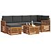 Set divani 7 pcs Naturale e Antracite Legno di Acacia Massello - Foto miniatura 3