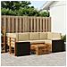 Set di divani da esterno con cuscino 7 pcs Naturale e Beige - Foto miniatura 2
