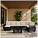 Set Divano da Giardino 9 pz Nero e Bianco Crema polyrattan - Foto miniatura 10