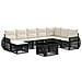 Set Divano da Giardino 9 pz Nero e Bianco Crema polyrattan - Foto miniatura 1