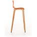 Sgabello Design Hoover in Polipropilene E Legno Naturale I Sgabello Alto Bancone, Alt. 77CM I Sedia Cucina per Penisola con Schienale Arancione - Foto miniatura 3
