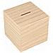 Salvadanaio Quadrato In Legno - 8,7 X 8,7 Cm - Foto miniatura 1