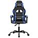 Sedia Da Gaming Girevole Nero E Blu In Similpelle - Foto miniatura 3