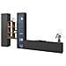 Parete Attrezzata Eugenio, Set Salotto Porta Tv A 3 Ante, Mobile Soggiorno Multiuso Con Vetrina E Luce Led, 100% Made In Italy, Cm 320x30h180, Antracite - Foto miniatura 2