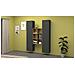 Credenza Franco, Set Da Soggiorno A 2 Ante E Ripiani, Buffet Da Soggiorno, Madia Da Cucina, 100% Made In Italy, Cm 140x30h180, Antracite E Acero - Foto miniatura 1