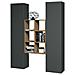 Credenza Franco, Set Da Soggiorno A 2 Ante E Ripiani, Buffet Da Soggiorno, Madia Da Cucina, 100% Made In Italy, Cm 140x30h180, Antracite E Acero - Foto miniatura 4