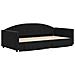 Divano Letto Estraibile Con Cassetti Nero 100x200 Cm In Velluto - Foto miniatura 3