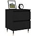 Comodino Nero 40x35x50 Cm In Legno Multistrato - Foto miniatura 3
