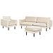 Set Da Salotto 5 Posti Vinterbro Velluto Beige Chiaro Con Ottomana - Foto miniatura 9