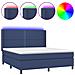 Letto a Molle con Materasso e LED Blu 180x200 cm in Tessuto - Foto miniatura 1
