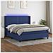 Letto a Molle con Materasso e LED Blu 180x200 cm in Tessuto - Foto miniatura 7