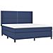 Letto a Molle con Materasso e LED Blu 180x200 cm in Tessuto - Foto miniatura 8