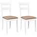 Sedie da Pranzo con Cuscini 2 pz Bianco Legno Massello di Hevea - Foto miniatura 1