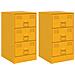 Comodini 2 Pz Giallo Senape 34,5x39x62 Cm In Acciaio - Foto miniatura 2