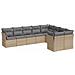Set Divano Da Giardino 9 Pz Con Cuscini Beige In Polyrattan - Foto miniatura 2