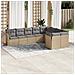 Set Divano Da Giardino 9 Pz Con Cuscini Beige In Polyrattan - Foto miniatura 1