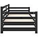Dormeuse Estraibile Nera In Massello Di Pino 2x (90x200) Cm - Foto miniatura 7