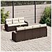 Set Divano da Giardino  8 Pezzi con Cuscini Marrone Polyrattan, Divano da Giardino  2 Posti con Cuscini Marrone Polyrattan - Foto miniatura 3