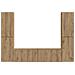 Set mobile TV 6 pcs Rovere artigianale Legno multistrato - Foto miniatura 7