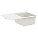 Lavello Bianco 670 x 460 mm 80% Quarzo e 20% Resina - Foto miniatura 5