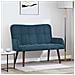 Sofa a Due Posti Blu 115 x 61 x 87 cm Velluto - Foto miniatura 2
