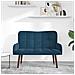 Sofa a Due Posti Blu 115 x 61 x 87 cm Velluto - Foto miniatura 3