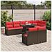 Set Divano da Giardino 9 pcs Marrone e Rosso polyrattan - Foto miniatura 3
