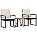 Set Mobili da Esterno 3 pcs Nero e Bianco Crema polyrattan - Foto miniatura 1