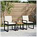 Set Mobili da Esterno 3 pcs Nero e Bianco Crema polyrattan - Foto miniatura 2