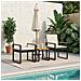 Set Mobili da Esterno 3 pcs Nero e Bianco Crema polyrattan - Foto miniatura 3