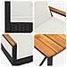 Set Mobili da Esterno 3 pcs Nero e Bianco Crema polyrattan - Foto miniatura 8