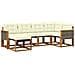 Set di divani da esterno con cuscino 6 pcs Naturale e Crema - Foto miniatura 1