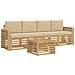 Set di divani da esterno 5 pcs Bianco e Beige Poliestere - Foto miniatura 1