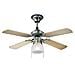 7064CR Ventilatore a Soffitto 4 pale Diametro 105 cm Kit Luce Colore Cromo - Legno - Foto miniatura 1
