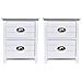 Set 2 Pz Comodino / Supporto Del Telefono Con Cassetti Bianco - Foto miniatura 4