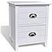 Set 2 Pz Comodino / Supporto Del Telefono Con Cassetti Bianco - Foto miniatura 5
