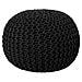 Pouf Poggiapiedi In Tessuto Nero 50 X 35 Cm Conrad - Foto miniatura 1