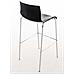 Sgabello Bar Hoover in Polipropilene I Sgabello Alto Design 4 Gambe in Metallo | Sedia Sgabello Impilabile con Schienale I Sgabello Bancone H 76 CM Nero Base Cromata - Foto miniatura 4