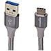 Doppia Nylon Intrecciato Usb Type-c A Type-a 3.1 Gen 2 Cavo 09 M Grigio Scuro - Foto miniatura 2