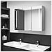 Armadietto Bagno con Specchio e LED Grigio Cemento 89x14x62 cm - Foto miniatura 5