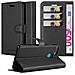 Custodia Compatibile Con Oppo A12 In Nero Carbone - Coperchio Protettiva Con Chiusura Magnetica, Funzione Stand E Tasca Per Le Carte - Foto miniatura 1