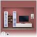 Parete Attrezzata Eros, Set Salotto Porta Tv A 3 Ante, Mobile Soggiorno Multiuso Con Vetrina E Luce Led, 100% Made In Italy, Cm 320x30h180, Bianco Lucido - Foto miniatura 4