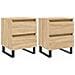Comodini 2pz Rovere Sonoma 40x35x50 Cm In Legno Multistrato - Foto miniatura 2